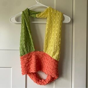 Color Block Y2K Halter Tank Top